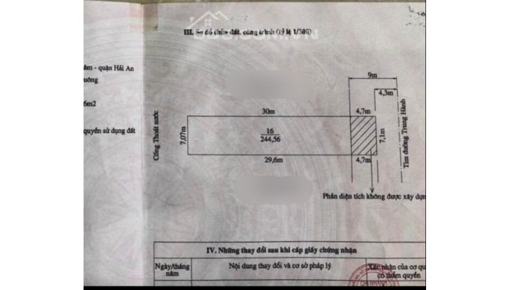 Bán nhanh lô đất 245m2 phố Trung Hành, Đằng Lâm giá 11.5 tỷ